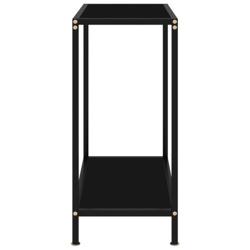 Table console Noir 60x35x75 cm Verre trempé - Photo n°3; ?>