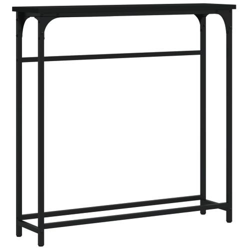 Table console noir 75x19,5x75 cm bois d'ingénierie - Photo n°2; ?>