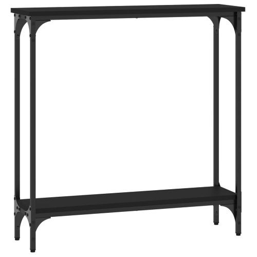 Table console noir 75x22,5x75 cm bois d'ingénierie - Photo n°2; ?>