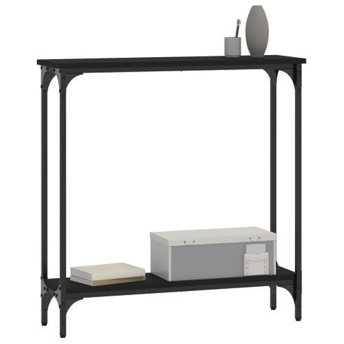 Table console noir 75x22,5x75 cm bois d'ingénierie - Photo n°3; ?>