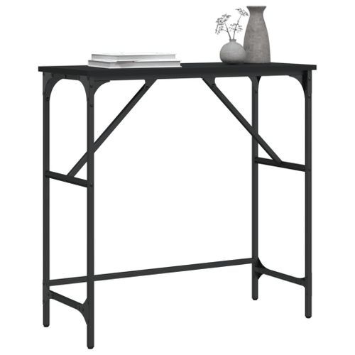 Table console noir 75x32x75 cm bois d'ingénierie - Photo n°3; ?>