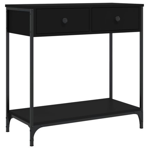Table console noir 75x34,5x75 cm bois d'ingénierie - Photo n°2; ?>