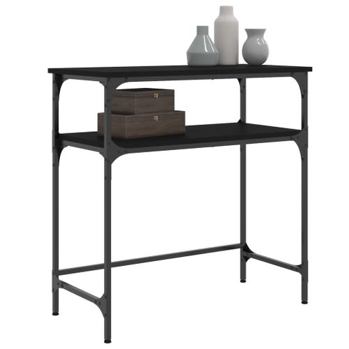 Table console noir 75x35,5x75 cm bois d'ingénierie - Photo n°3; ?>