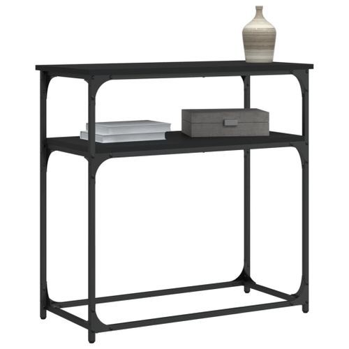 Table console noir 75x35,5x75 cm bois d'ingénierie - Photo n°3; ?>