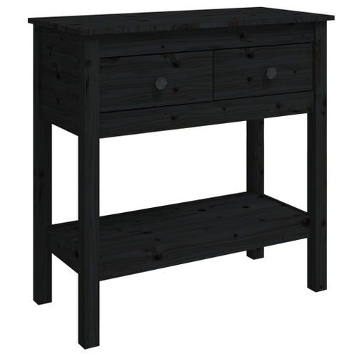 Table console Noir 75x35x75 cm Bois massif de pin - Photo n°2; ?>