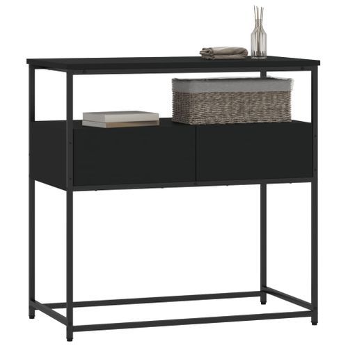 Table console noir 75x40x75 cm bois d'ingénierie - Photo n°3; ?>