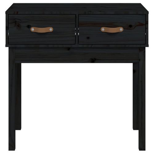 Table console Noir 76,5x40x75 cm Bois massif de pin - Photo n°3; ?>