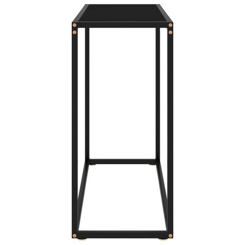 Table console Noir 80x35x75 cm Verre trempé 3 - Photo n°3; ?>