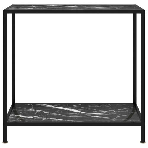 Table console Noir 80x35x75 cm Verre trempé 2 - Photo n°2; ?>
