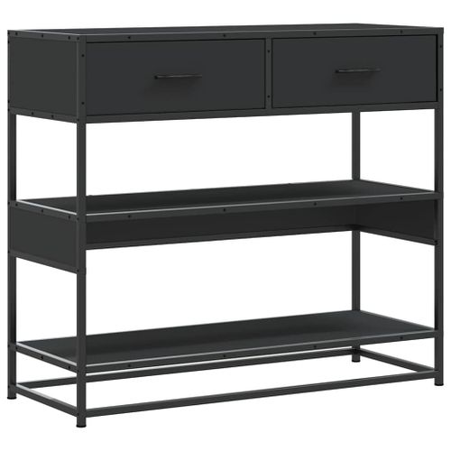 Table console noir 90x35x80 cm bois d'ingénierie - Photo n°2; ?>