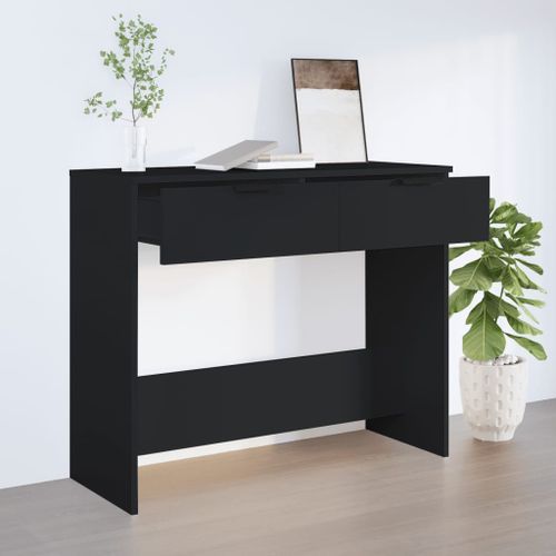 Table console noir 90x36x75 cm bois d'ingénierie - Photo n°3; ?>