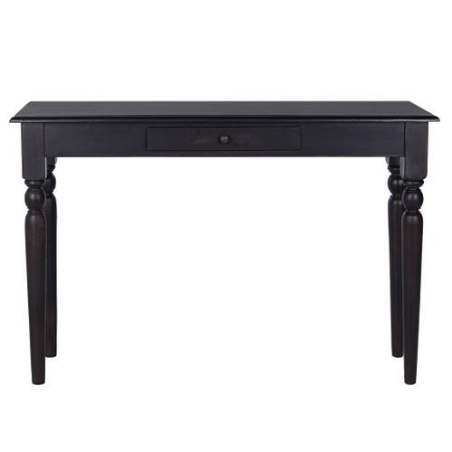 Table console Noir clair 110x30x75 cm Bois d'acajou massif - Photo n°2; ?>