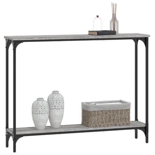 Table console sonoma gris 100x22,5x75 cm bois d'ingénierie - Photo n°3; ?>