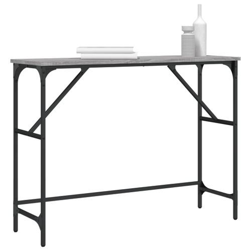 Table console sonoma gris 100x32x75 cm bois d'ingénierie - Photo n°3; ?>
