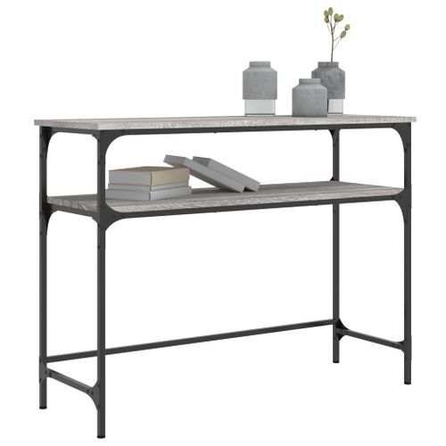 Table console sonoma gris 100x35,5x75 cm bois d'ingénierie - Photo n°3; ?>