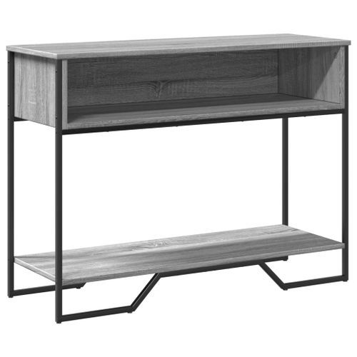 Table console sonoma gris 100x35x74,5 cm bois d'ingénierie - Photo n°2; ?>