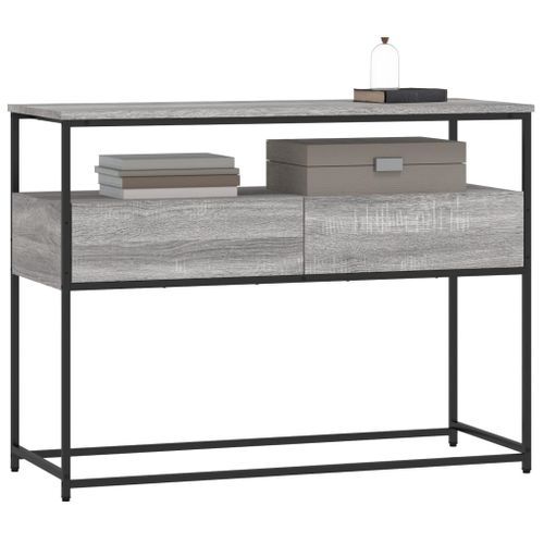 Table console sonoma gris 100x40x75 cm bois d'ingénierie - Photo n°3; ?>