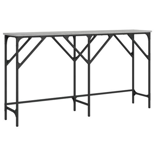 Table console sonoma gris 140x29x75 cm bois d'ingénierie - Photo n°2; ?>