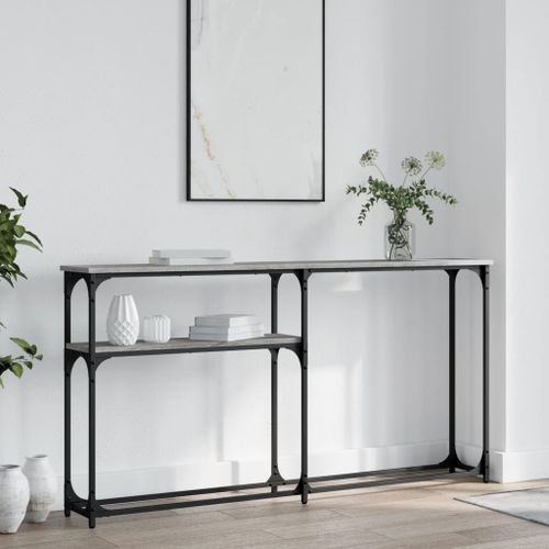 Table console sonoma gris 145x22,5x75 cm bois d'ingénierie - Photo n°2; ?>