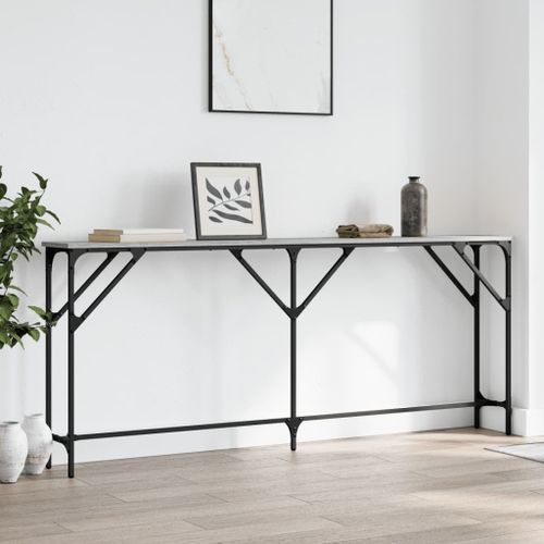 Table console sonoma gris 180x23x75 cm bois d'ingénierie - Photo n°2; ?>