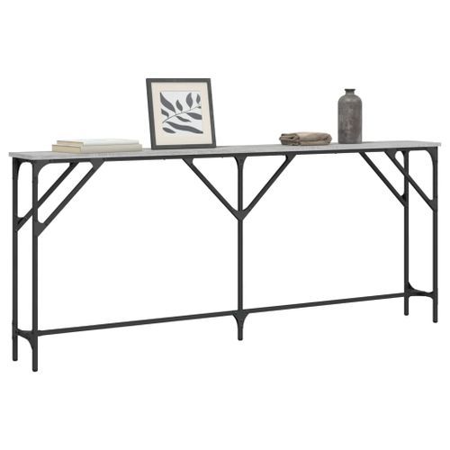 Table console sonoma gris 180x23x75 cm bois d'ingénierie - Photo n°3; ?>