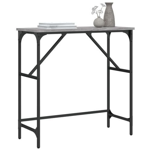 Table console sonoma gris 75x32x75 cm bois d'ingénierie - Photo n°3; ?>