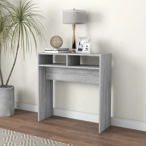 Table console Sonoma gris 78x30x80 cm Bois d'ingénierie - Photo n°3; ?>