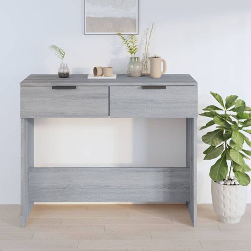 Table console Sonoma gris 90x36x75 cm Bois d'ingénierie - Photo n°3; ?>