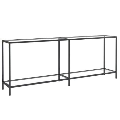 Table console Transparent 200x35x75,5 cm Verre trempé - Photo n°2; ?>