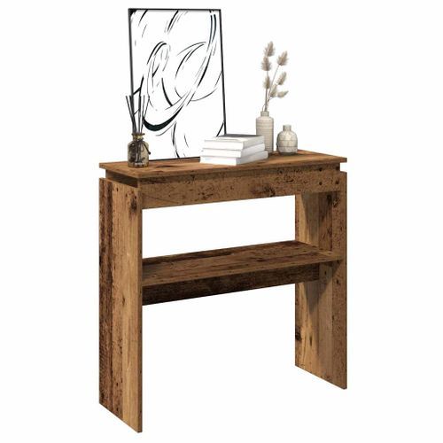 Table console vieux bois 80 x 30 x 80 cm bois d'ingénierie - Photo n°3; ?>