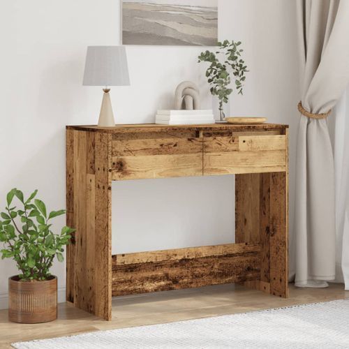 Table console vieux bois 89x41x76,5 cm bois d'ingénierie - Photo n°3; ?>