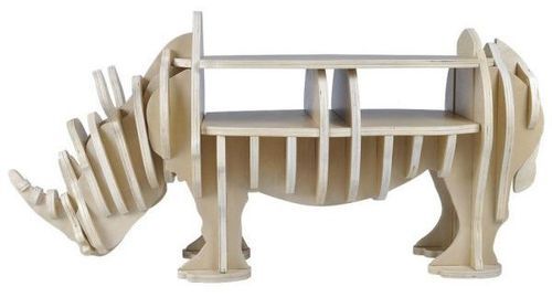 Table d'appoint 2 niches bois en forme de rhinocéros Nolhan - Photo n°3; ?>