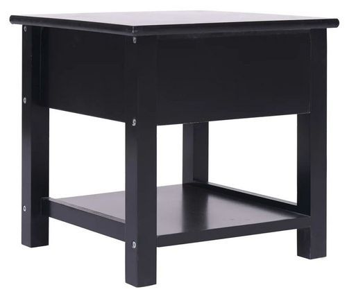 Table d'appoint 2 tiroirs paulownia massif noir Ollier - Photo n°2; ?>