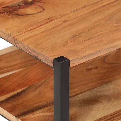 Table d’appoint 35x35x45 cm bois massif d'acacia et fer - Photo n°3; ?>