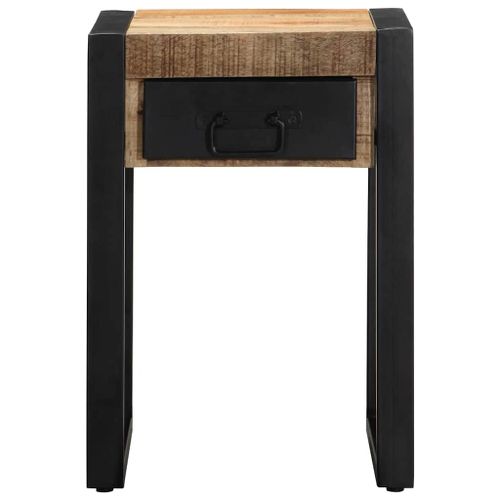 Table d'appoint 35x35x50 cm bois massif de manguier brut - Photo n°2; ?>