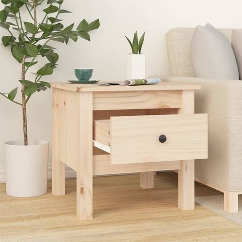 Table d'appoint 40x40x39 cm Bois massif de pin - Photo n°3; ?>