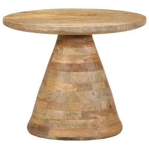 Table d'appoint Ø50x40 cm bois de manguier massif - Photo n°2; ?>