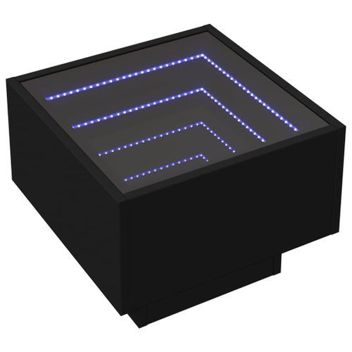 Table d'appoint avec LED noir 40x40x30 cm bois d'ingénierie - Photo n°3; ?>