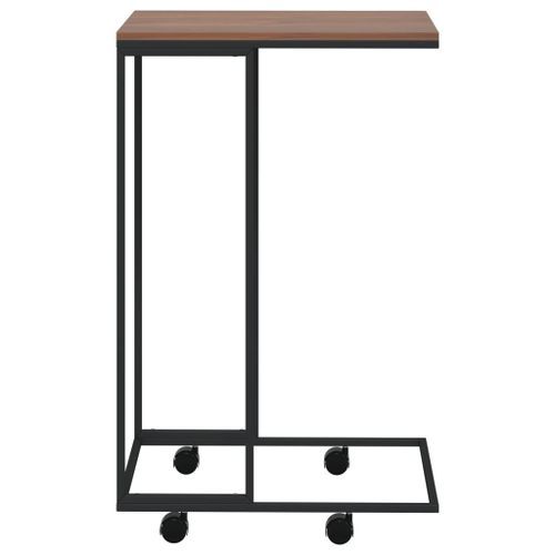 Table d'appoint avec roues Noir 40x30x63,5 cm Bois d'ingénierie - Photo n°3; ?>