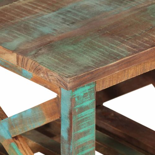 Table d'appoint avec roulettes 40x40x42 cm Bois de récupération - Photo n°3; ?>