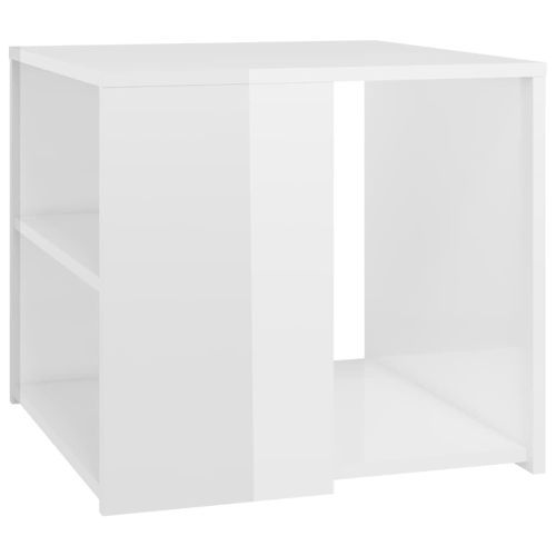 Table d'appoint Blanc brillant 50x50x45 cm - Photo n°3; ?>