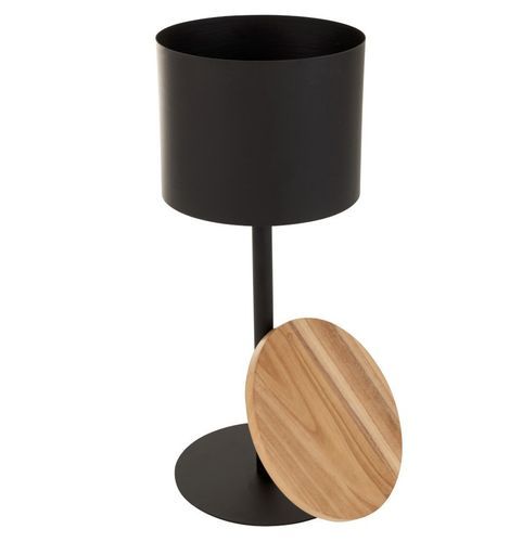 Table d'appoint bois clair et métal noir Ocel H 74 cm - Photo n°2; ?>