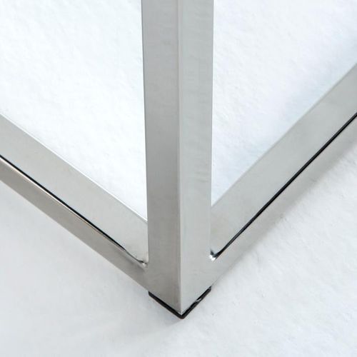 Table d'appoint bois et métal blanc Farid H 70 cm - Photo n°3; ?>
