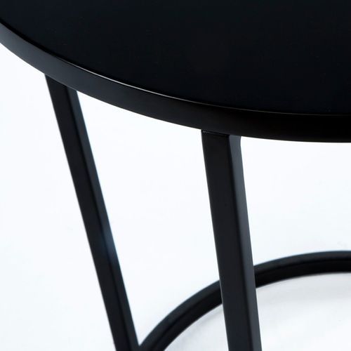 Table d'appoint bois et métal noir Farid H 54 cm - Photo n°2; ?>