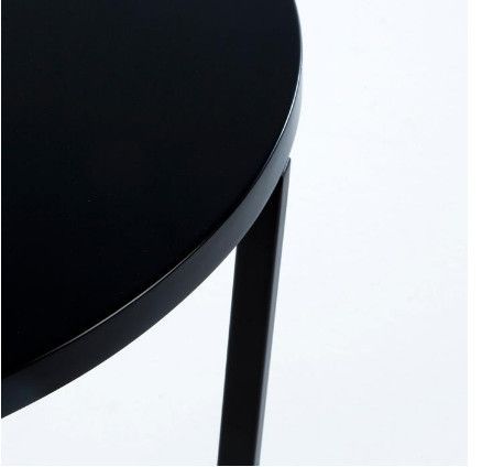 Table d'appoint bois et métal noir Farid H 54 cm - Photo n°3; ?>