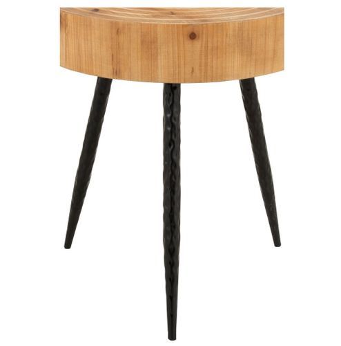 Table d'appoint bois massif clair et pieds métal noir Bialli - Photo n°2; ?>