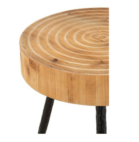 Table d'appoint bois massif clair et pieds métal noir Bialli - Photo n°3; ?>