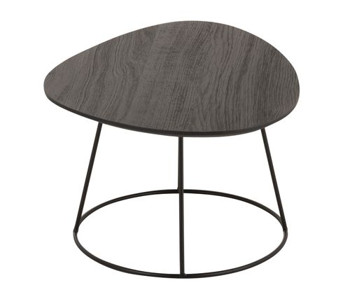 Table d'appoint bois massif ovale marron Jemi L 60 cm - Photo n°3; ?>