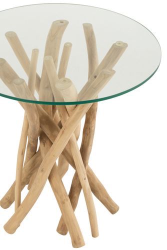 Table d'appoint branches teck naturel Gulli D 50 cm - Photo n°3; ?>