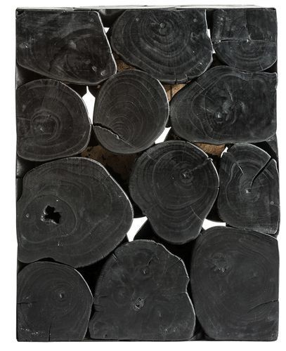 Table d'appoint carrée bois tropical noir vieilli Scott - Photo n°2; ?>
